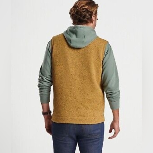 Peter Millar Crown Fleece Full Zip Golf Vest Yellow Men’s Size L - Picture 6 of 7